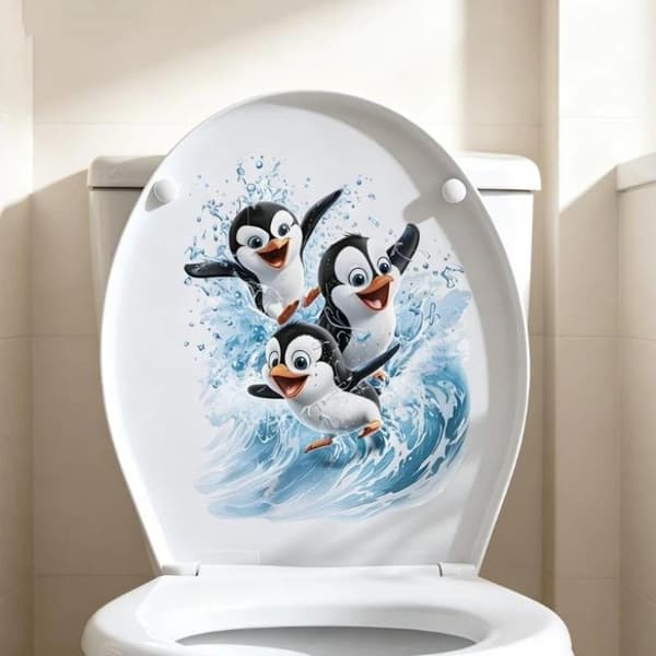 e Uiva Pingviini WC-tarra Vedenpitävä Kylpyhuoneen Seinätarra A