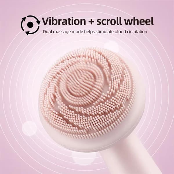 Elektrisk silikone ansigtsbørste renser vibrationsrulle massage