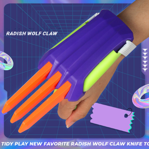 Gulerod 3D-udskrivning Wolverines Claw Gravity Fidget Gulerodslegetøj H Orange