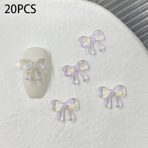 20st/påse Hartsglitter Aurora Bow Nail Art Accessoar Girl DIY N A2