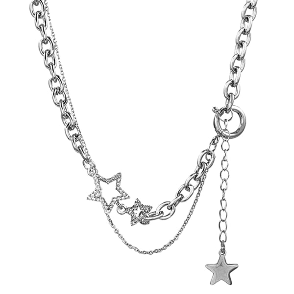 Shiny Star Layered Tassel Choker Halskæde Y2k smykker til kvinder