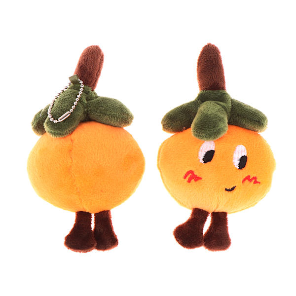 Tegneserie frugt Persimmon blød fyldt dukke nøglering taske vedhæng