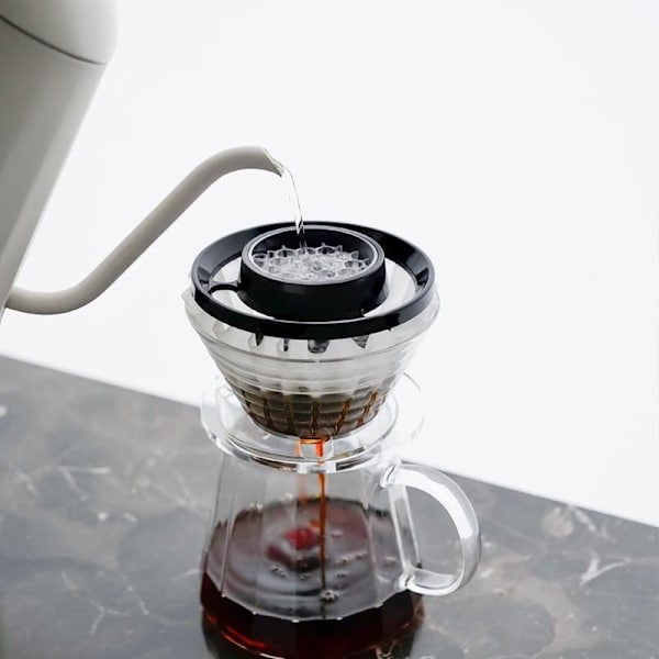 Dryp-assistent til Pour Over Kaffe Bærbar Håndbrygget Kaffefilter Black