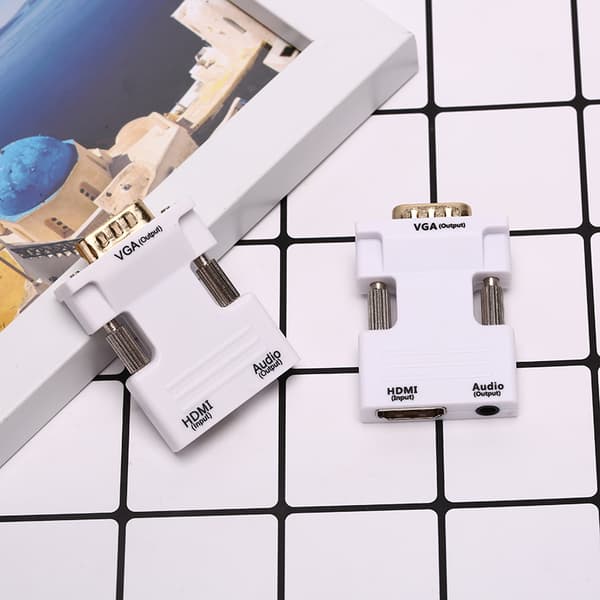 VGA til HDMI Adapter Full HD 1080P o Video Converter Bærbar PC