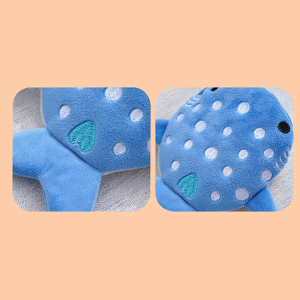 e Cartoon Whale Shark Myntväska Plysch Myntväska Key Earphone Or Gray