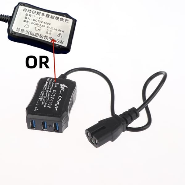 1 stk 18W 12-120V USB-omformer 5V3A hurtiglader for telefoner og