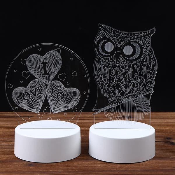 Nattlys Kreativt Lys 3D LED Optisk Illusjon Lys Seng La A4
