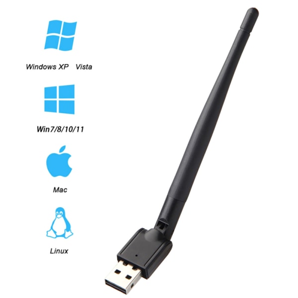 150 Mbps USB WiFi-adapter 2.4G trådløst nettverkskort MT7601 802.
