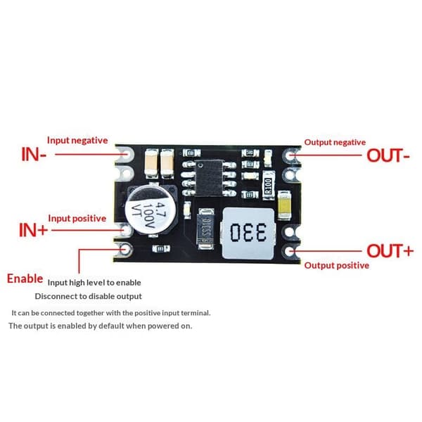 Jännitteenmuunnosmoduulit DC-DC 6V-100V - 5V/9V/12V/24V Kiinteä A2