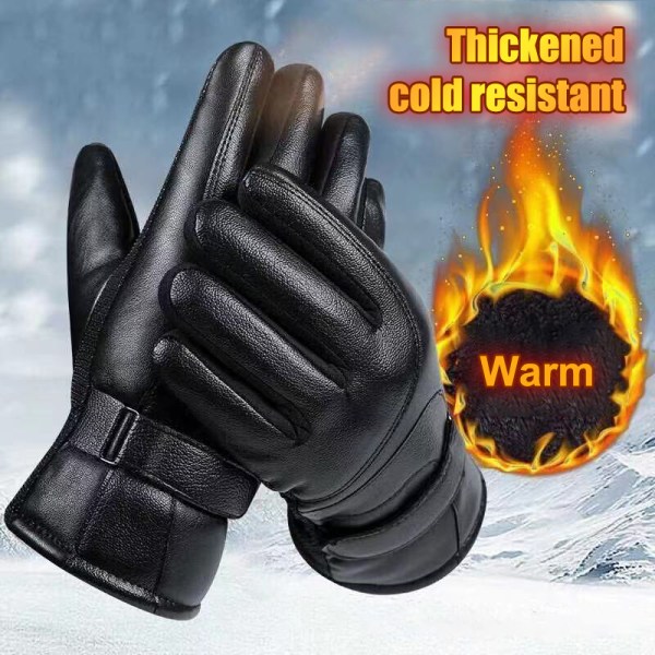 Vinter Herr Dam Handskar Touch Cold Waterproof Riding Gloves Ru Black