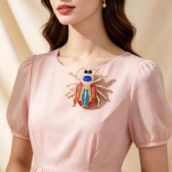 Mode Farverig Mousserende Rhinestone Bille Broche Tøj De