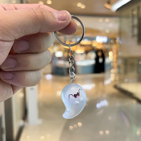 e Liten Spøkelse Resin And Duck Nøkkelring For Kvinner Nøkkelring Veske Charm A3