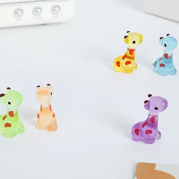 10 st Mini Lysande Giraff Miniatyrer e Djurfigurer För Mic A5