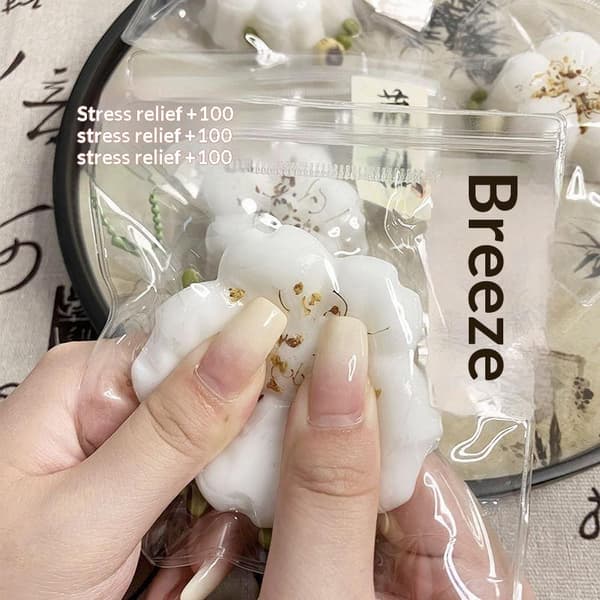 e Simulering Blomma Tårta Squishy Mochi Leksak Långsam Återhämtning White