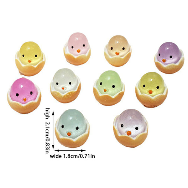 20 stk påskeegg skall kylling mikro landskap dekorasjoner glødende 20PCS