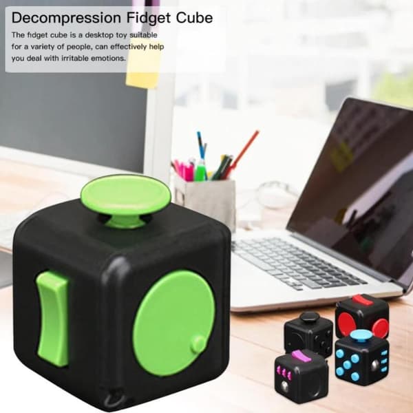Magisk Fidget Cube Legetøj Anti- Stress Fokus Opmærksomhed Dekompression Black White