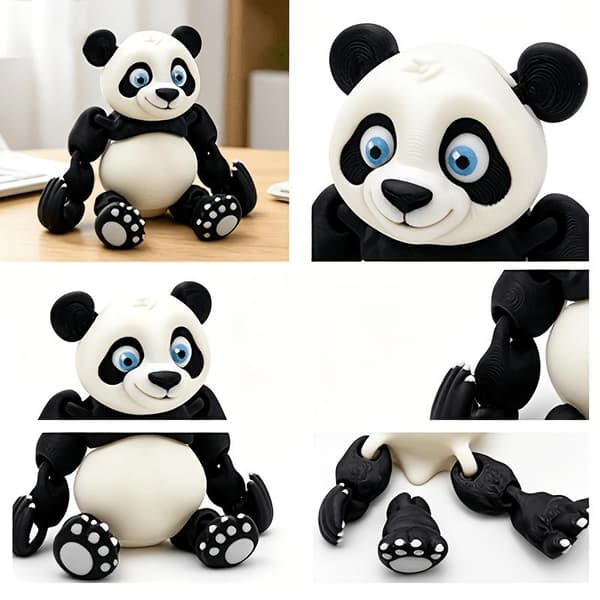 3D-print simulering Panda Legetøj Statue Legetøj med bevægelige led til skrivebord O