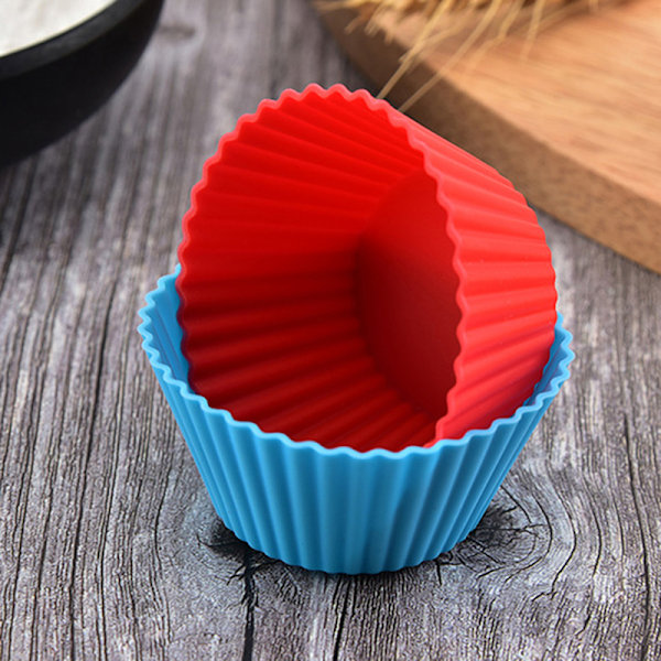 5 stk runde silikonformer til muffins, cupcakes, kaker og egg 5Pcs-Random Color