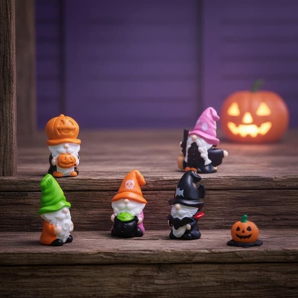5 stk. e Mini Halloween Harpiksfigur Håndværkspynt Skrivebord Ho 5pcs