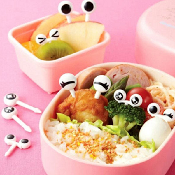 Mini Eyes Børn Frugtgaffel Børn Farm Cartoon Fork Bento Snac