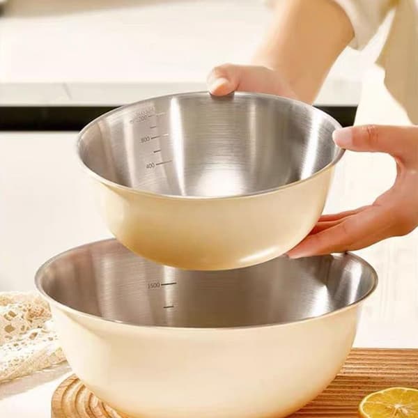 Miksboller i rustfritt stål med mål 25cm