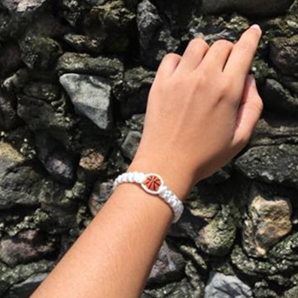 Justerbar inspirerende basketball armbånd flettet tau Baske Black