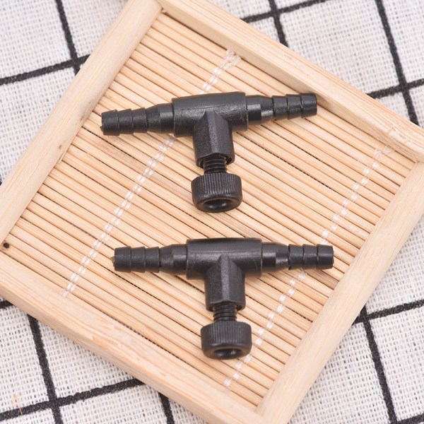 3/10 stk fisketank luftledningskontrollregulatorventil akvarium Black 3PCS
