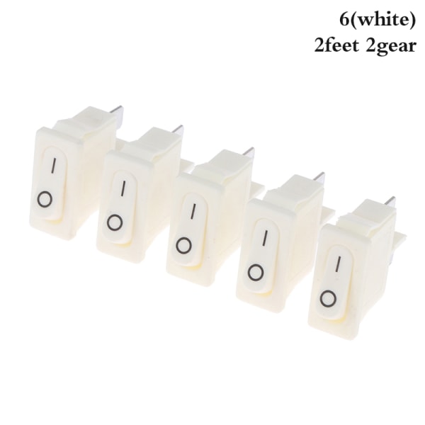 5 stk KCD1-110 9,5x21mm vippekontakt ON/OFF 2-pin instrument Po 6(white)