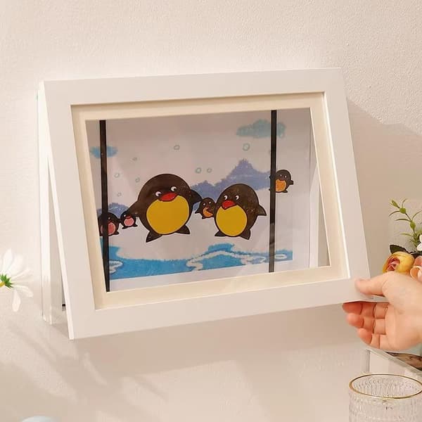 A4 Barnkonstram Magnetisk Frontöppning Utbytbar Barnram Brown