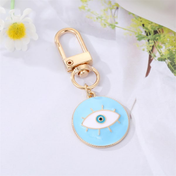Rund Evil Eye Nøkkelring Nøkkelring For Venner Par Boho Blå A1