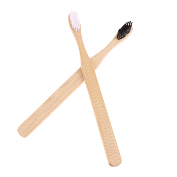 1 STK Ren bambus naturlig tannbørste Miljøvennlig Black 3e62 | Black |  Fyndiq