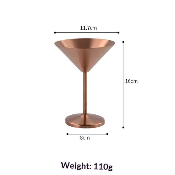 Martini-kopper i rustfritt stål Cocktailglass Iskrem Dessert G A1