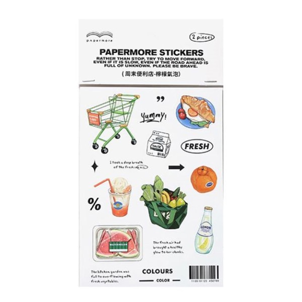 2 ark Simple Snacks Sticker til Scrapbogsplanlæggere DIY Art E