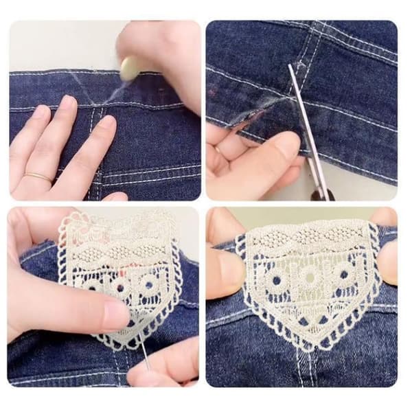 5 stk. bomullsjeans midjeutvider justering hul blonde midje A3