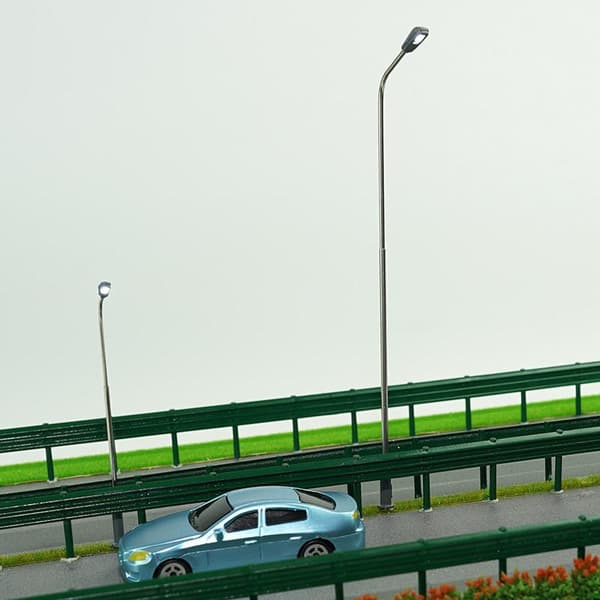 1 pakke modeljernbane enkelt hoved gadebelysning varm hvid LED F E