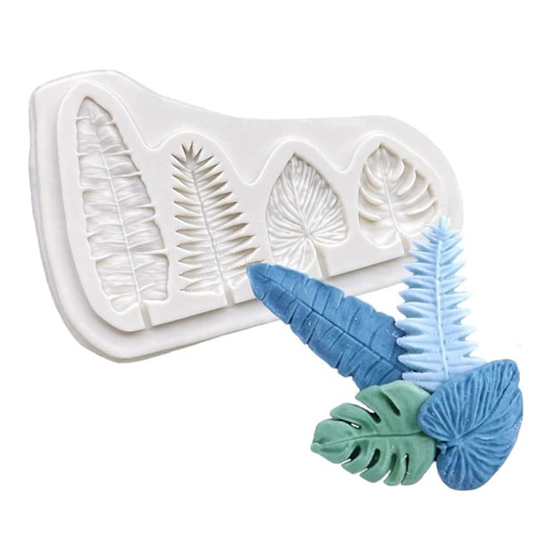 4 Blad Silikon Sugarcraft Form Harts Resin Cupcake Fondant Tårta Dekor 70*92*5mm