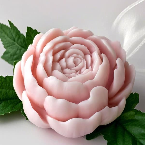 3D Peonblomster Silikonform For Stearinlys Leire Gips Og Såpe B