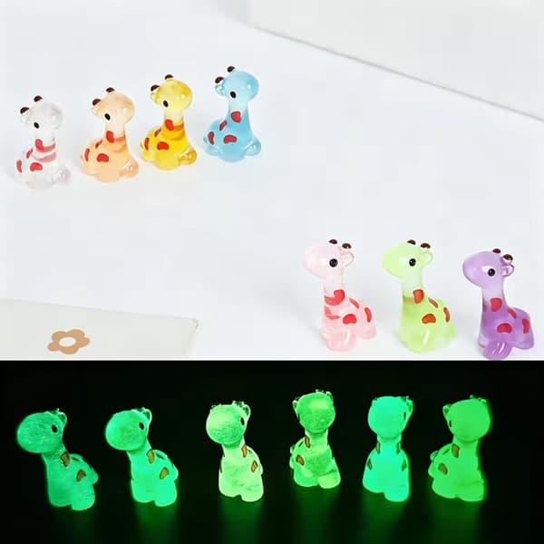 10 st Mini Lysande Giraff Miniatyrer e Djurfigurer För Mic A3