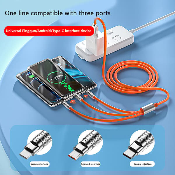 120 W pikalatausdatakaapeli Hight Quality Data Line for Mobil Blue