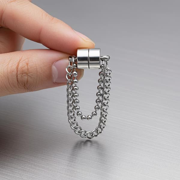 Magnetisk öronmuff dubbelkedja ingen piercing behövs för dagligt bruk