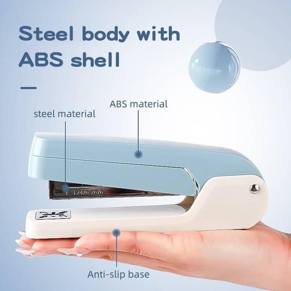 360° roterende stiftemaskin arbeidsbesparende langpapir roterende stiftemaskin 24/6 blue
