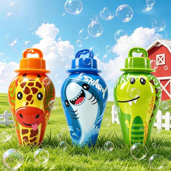Tecknad djur Mini bubbelpinne leksak handhållen bubbelblåsare A5