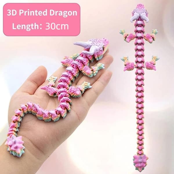 30 cm 3D-printet dragehåndverk Gave Skrivebordspynt Dekor Fidget A8