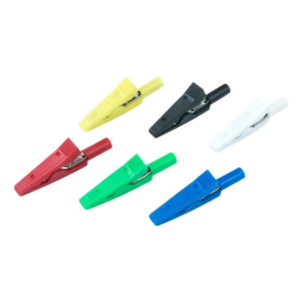 1/5 st isolerad krokodilklämma 10A 2mm batteritestklämma banan Red 1pcs