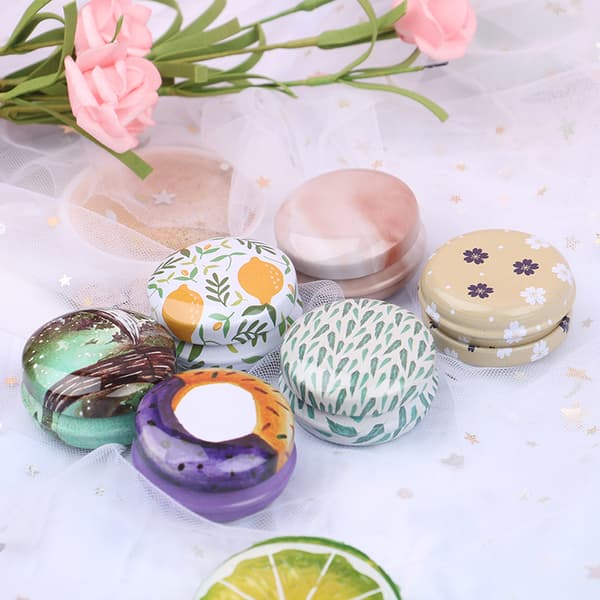 1 STK/12 stk Mini Elegant Blomster Tin Box DIY stearinlys Krukke Balm Rund 12Pcs E