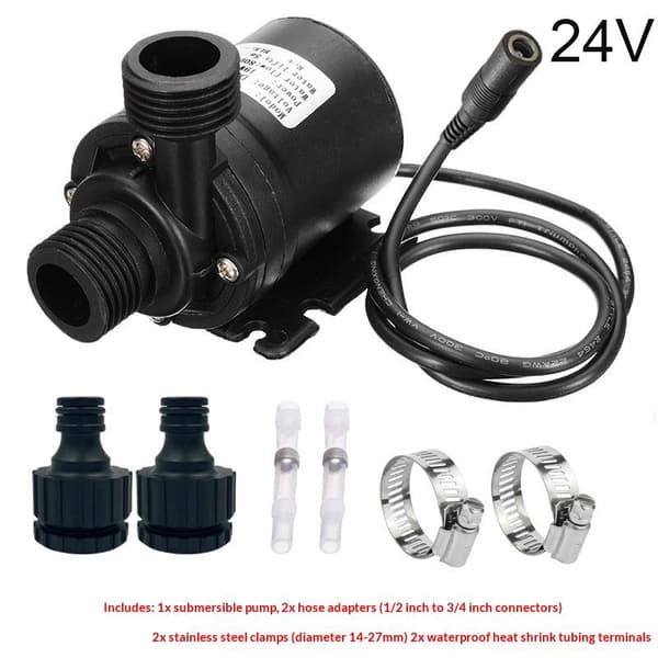 Vattenpump Högtryck Solcell DC12V/24V Lyft 5M 800L/H Borstlös 12V DC