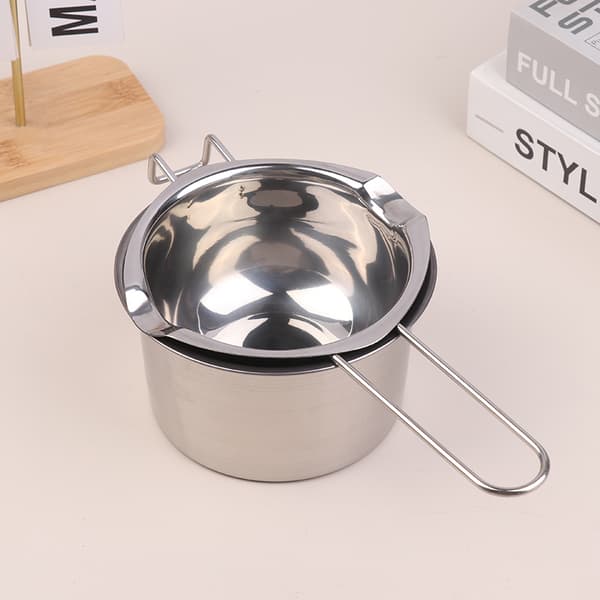 Smeltedigel til stearinlys med gryde i rustfrit stål til smeltning af chokolade Silver