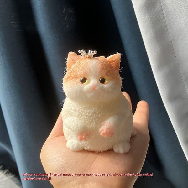 e Kawaii Kat Blød Silikone Legetøj Aflastningsgave Crown Cat