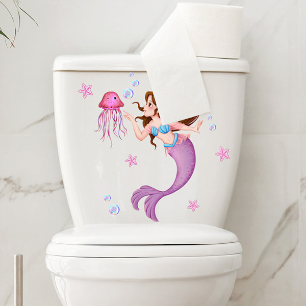 Havdyr Toilet Sticker WC Selvklæbende Fjernelse Badeværelse A