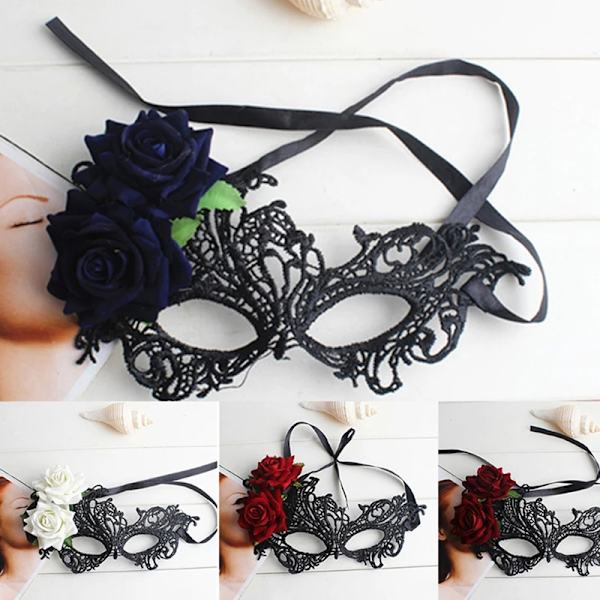 Masquerade Maske Kvinde Venetianer Maske Smuk Elegant Dame Masque Rose red
